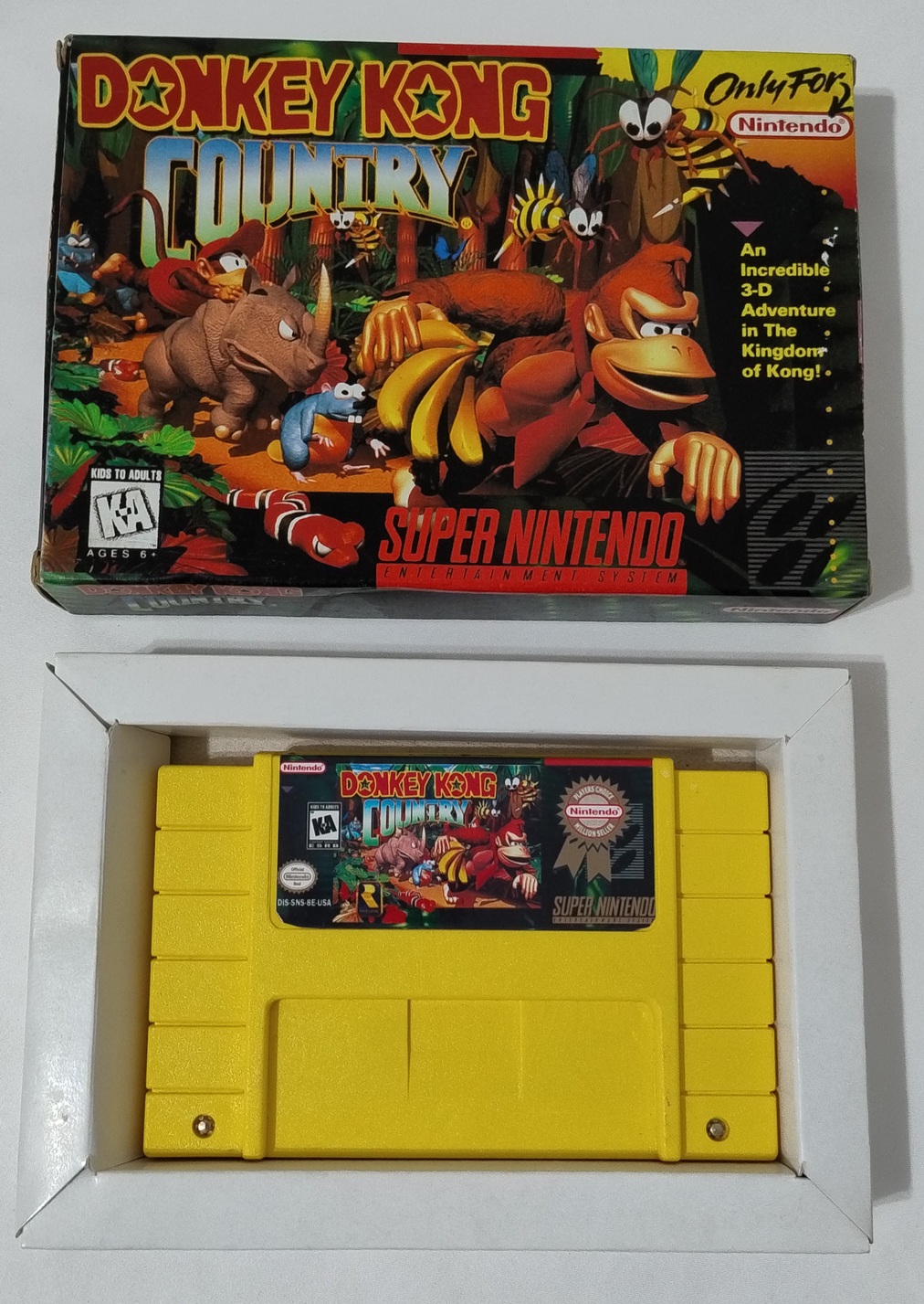 Donkey Kong Country SNES paralelo novo + caixa original e berço