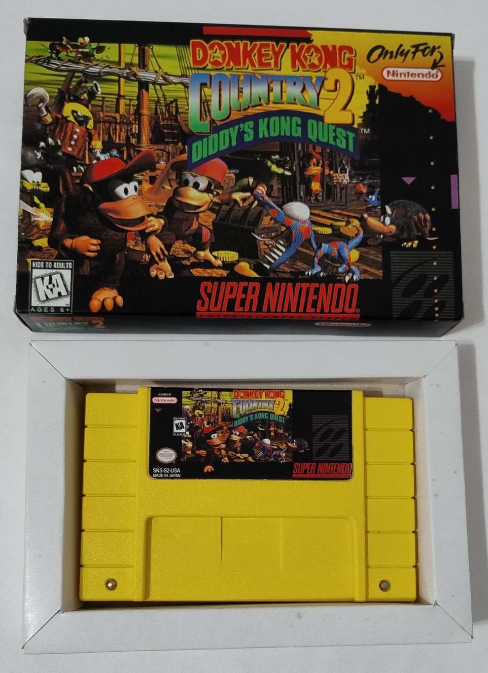 Donkey Kong Country 2 SNES paralelo novo + caixa original e berço