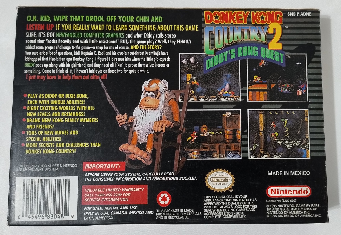 Donkey Kong Country 2 SNES paralelo novo + caixa original e berço - Imagem 5