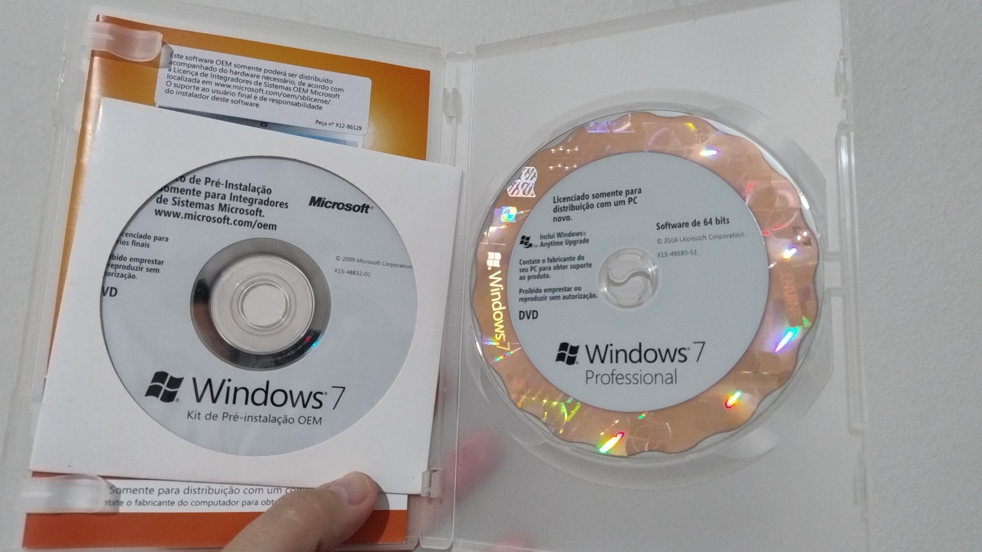 Windows 7 PRO mídia DVD original + caixa + manual