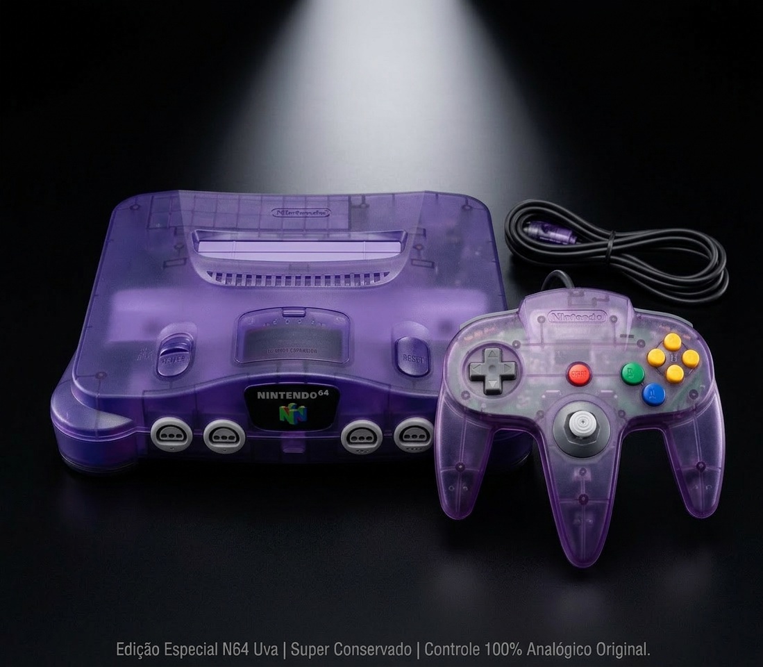 Nintendo 64 Uva com controle original